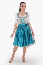 Ivory Teal Elegance Bavarian Dirndl Attire.webp