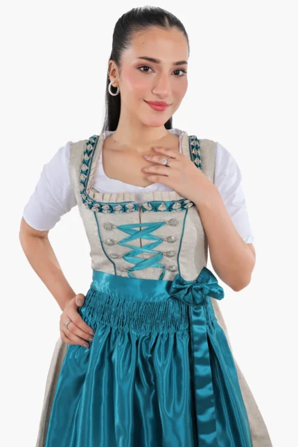 Ivory Teal Elegance Bavarian Dirndl Attire g.webp