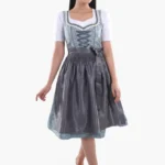 Midi Dirndl Dress Luxury Slate Blue Elegance.webp