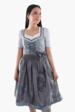 Midi Dirndl Dress Luxury Slate Blue Elegance g.webp