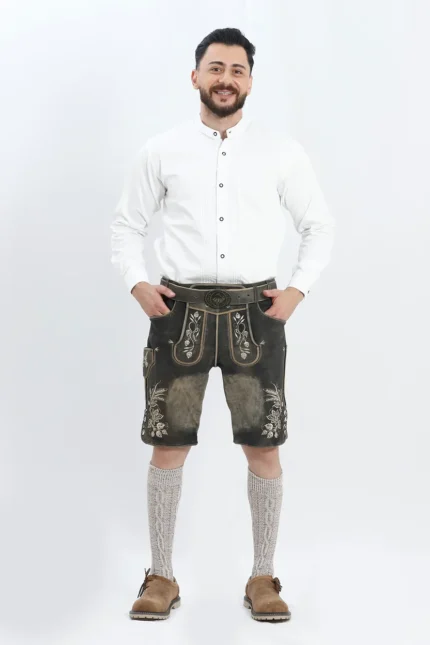 Premium German Lederhosen Men Black Rust.webp
