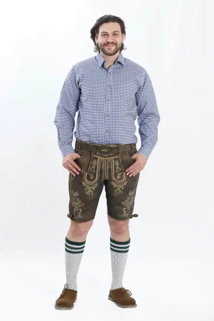 Premium Lederhosen Men Outfit Raw Brown.webp