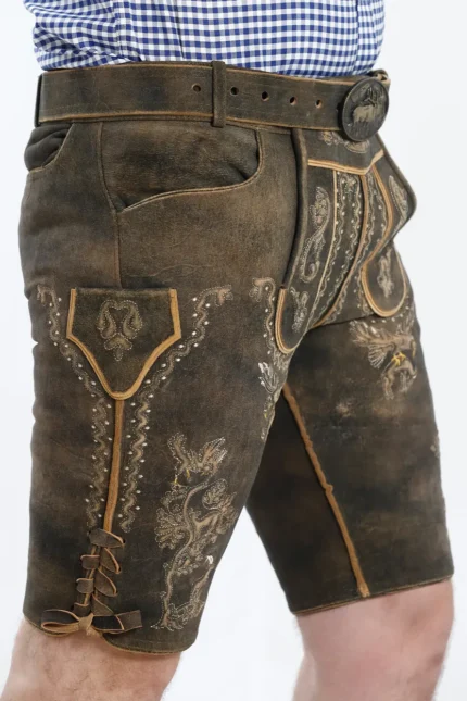 Premium Lederhosen Men Outfit Raw Brown F.webp