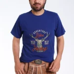 Royal Blue Alpine Mens T Shirt with Stag Graphic.webp