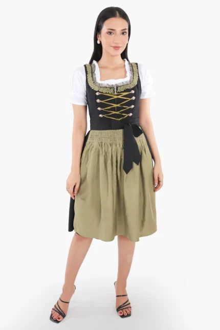 Sophisticated Black Dirndl Classic German Attire.webp