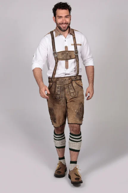 Trachten Short Lederhosen Real Shaded Brown.webp
