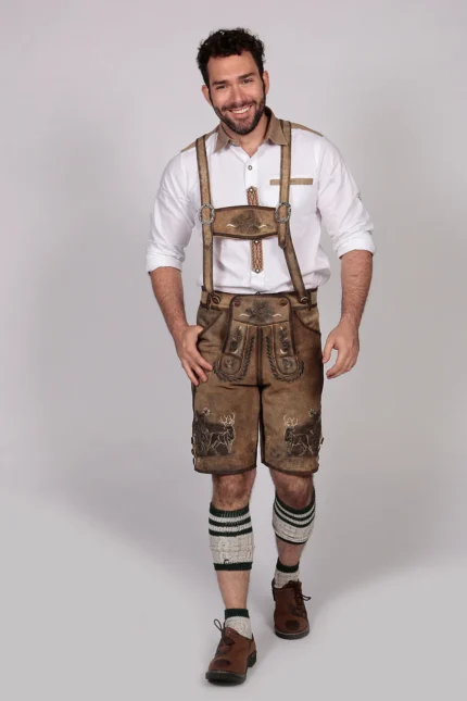Trachten Short Lederhosen Shaded Wild Brown 1.webp
