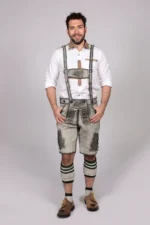 Trachten Short Mens Lederhosen Shaded Grey.webp